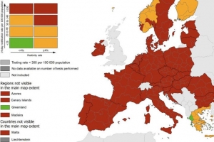 EU uvodi tamno crvene zone na epidemiološku kartu Europe